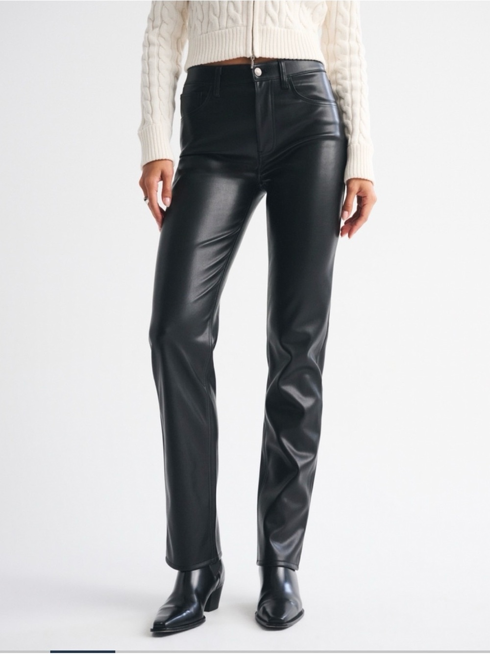 Abercrombie & Fitch 90’s Straight Ultra High Rise Faux Leather Pants